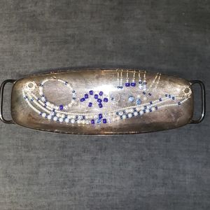 Handemade Blue China Jewelry Set